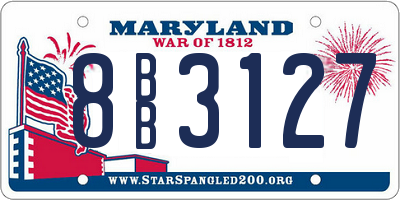MD license plate 8BB3127