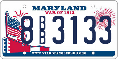 MD license plate 8BB3133