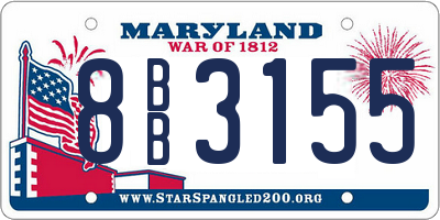 MD license plate 8BB3155