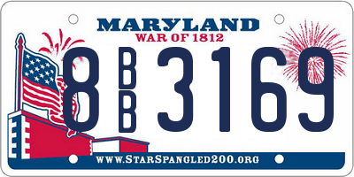 MD license plate 8BB3169