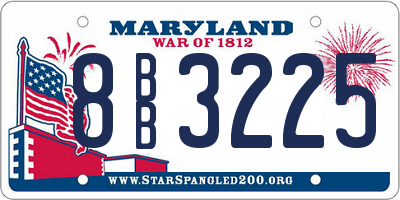 MD license plate 8BB3225