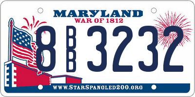 MD license plate 8BB3232