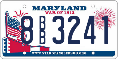 MD license plate 8BB3241