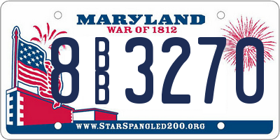 MD license plate 8BB3270