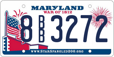 MD license plate 8BB3272