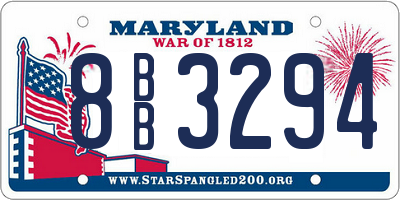 MD license plate 8BB3294