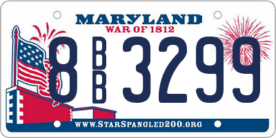 MD license plate 8BB3299