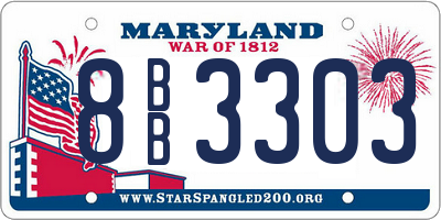 MD license plate 8BB3303