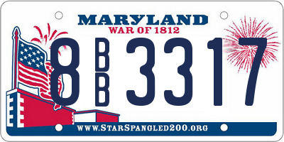 MD license plate 8BB3317