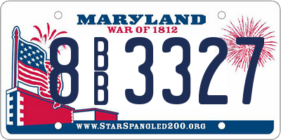 MD license plate 8BB3327