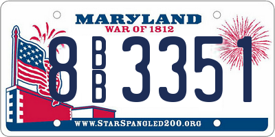MD license plate 8BB3351