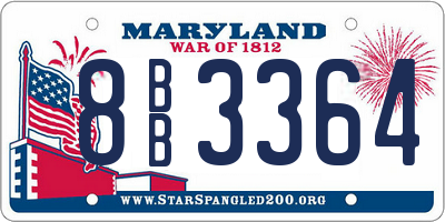 MD license plate 8BB3364
