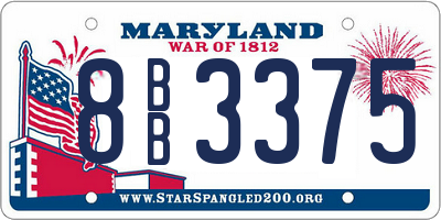 MD license plate 8BB3375
