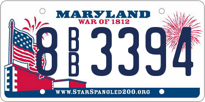 MD license plate 8BB3394