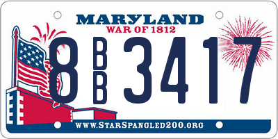 MD license plate 8BB3417