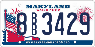 MD license plate 8BB3429