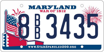 MD license plate 8BB3435