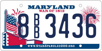MD license plate 8BB3436