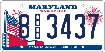 MD license plate 8BB3437