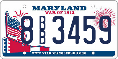 MD license plate 8BB3459