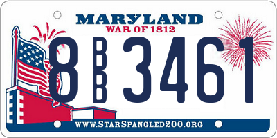 MD license plate 8BB3461
