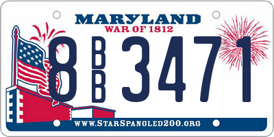 MD license plate 8BB3471