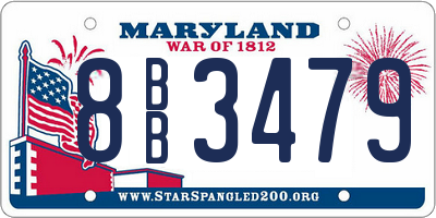 MD license plate 8BB3479