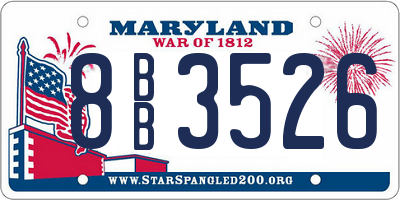 MD license plate 8BB3526