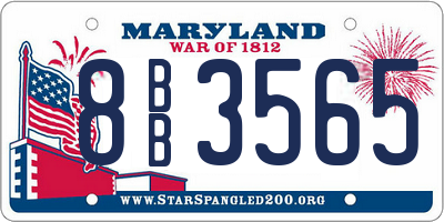 MD license plate 8BB3565