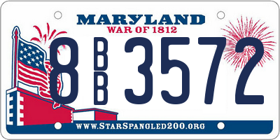 MD license plate 8BB3572