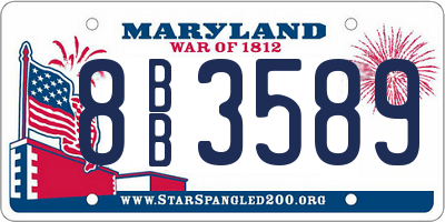 MD license plate 8BB3589