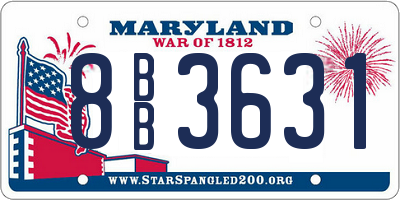 MD license plate 8BB3631