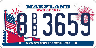 MD license plate 8BB3659