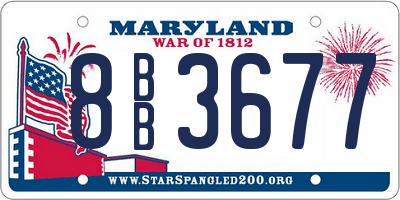 MD license plate 8BB3677