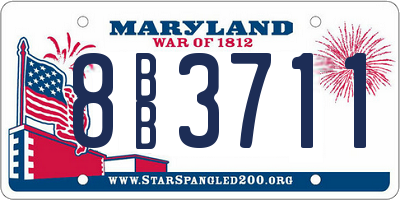 MD license plate 8BB3711