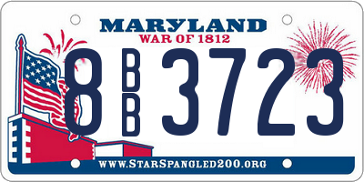 MD license plate 8BB3723