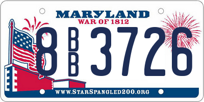 MD license plate 8BB3726