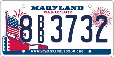 MD license plate 8BB3732