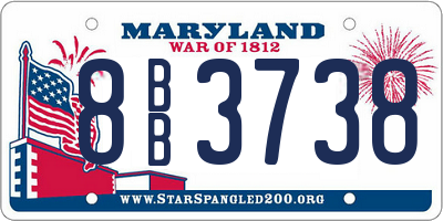 MD license plate 8BB3738