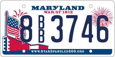 MD license plate 8BB3746