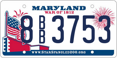 MD license plate 8BB3753