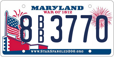 MD license plate 8BB3770