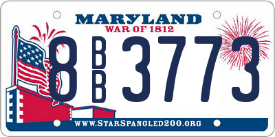 MD license plate 8BB3773