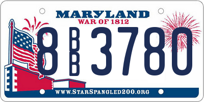 MD license plate 8BB3780