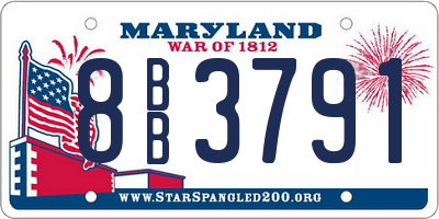 MD license plate 8BB3791