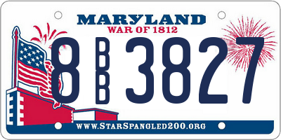 MD license plate 8BB3827