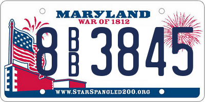 MD license plate 8BB3845
