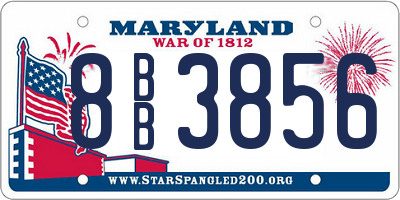 MD license plate 8BB3856