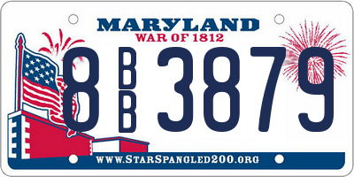 MD license plate 8BB3879