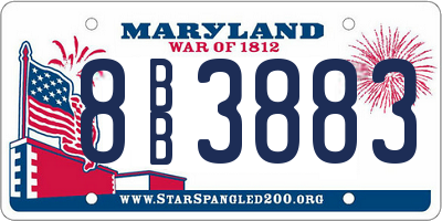 MD license plate 8BB3883